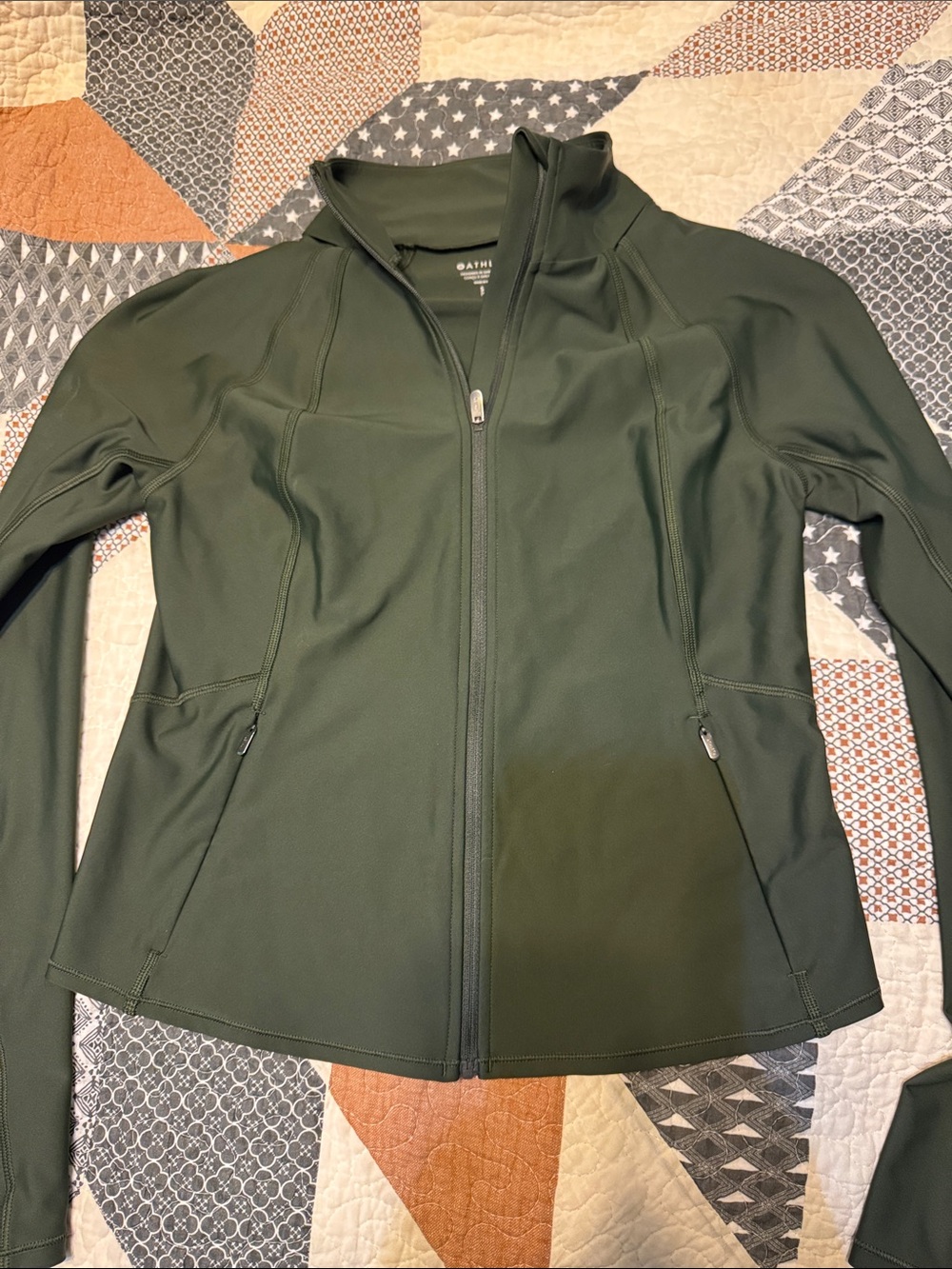 Athleta Olive Green Full-Zip Utility Jacket